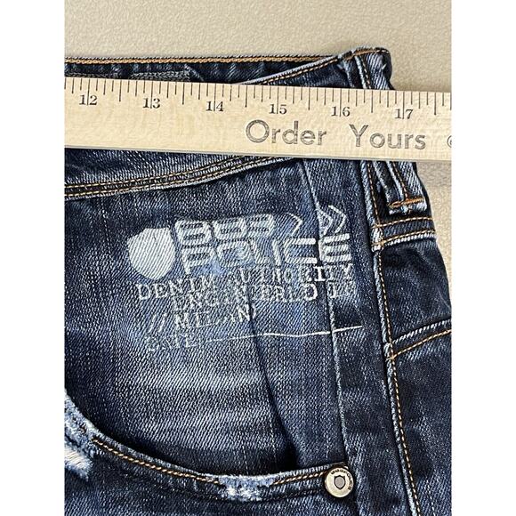 883 Police Jeans Mens 32 Blue‎ Black Motello Distressed Straight Leg Slim Fit - Picture 6 of 16